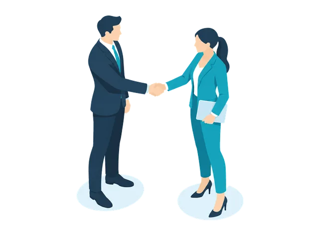 握手する2人のイラスト